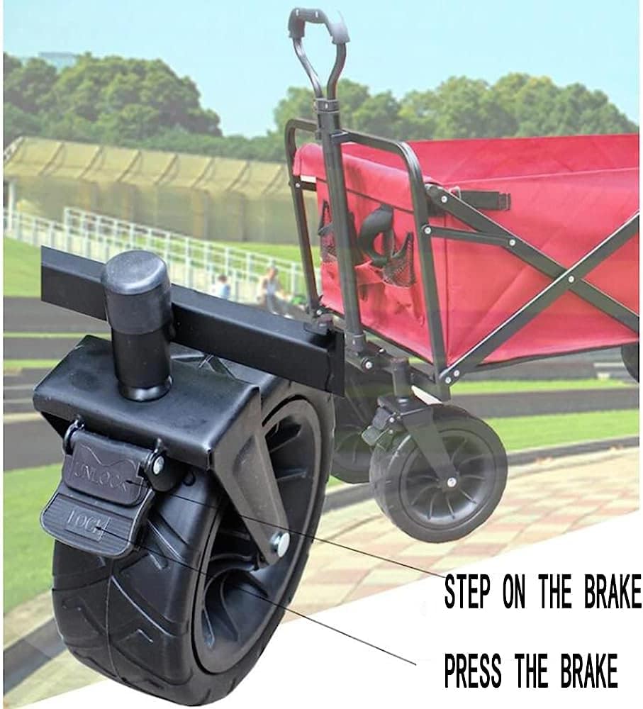 Handcart, Wide Wheel Foldable Trolley Cart with Adjustable Handle and 