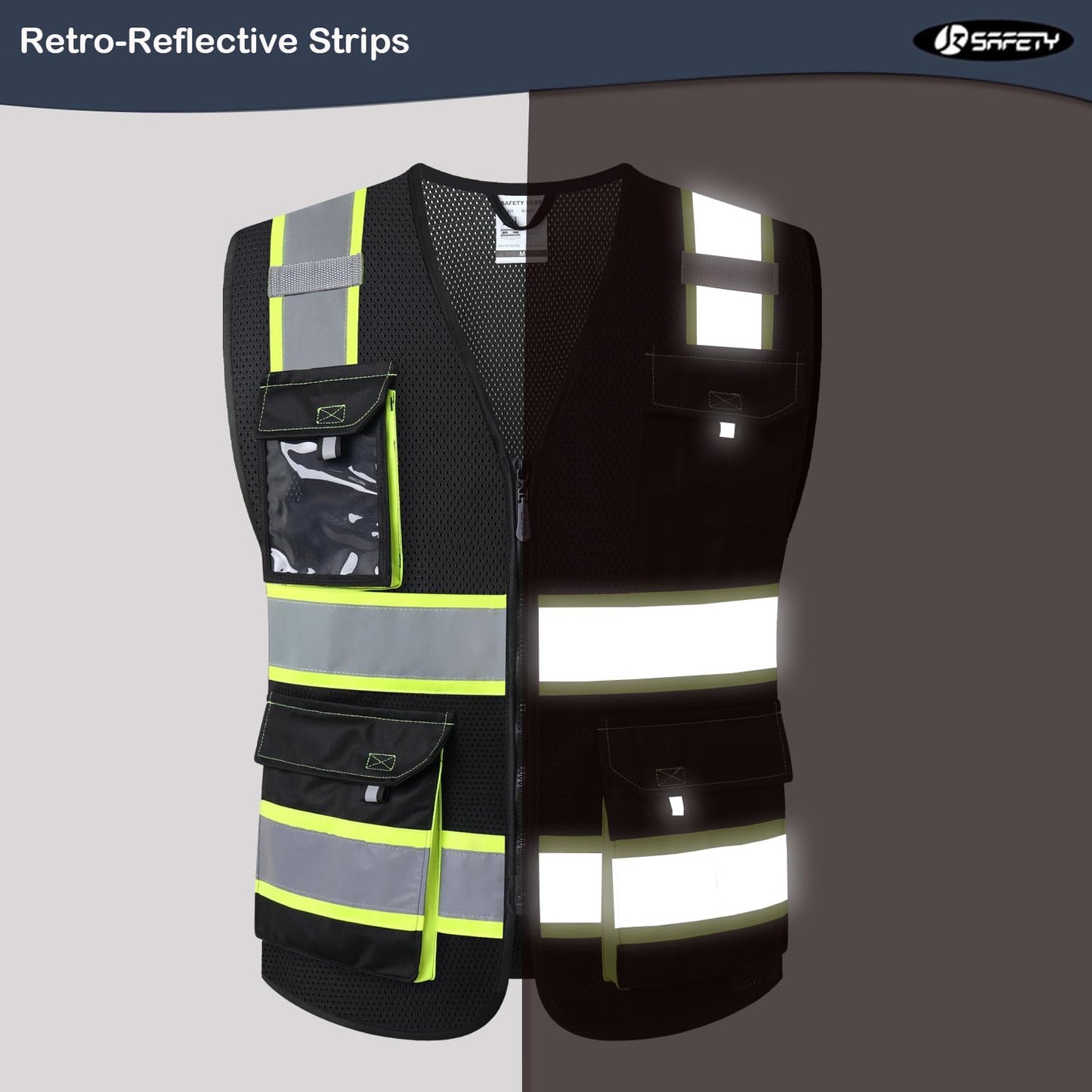 JKSafety Hi Vis Reflective Safety Vests for Men Women High Visibility 