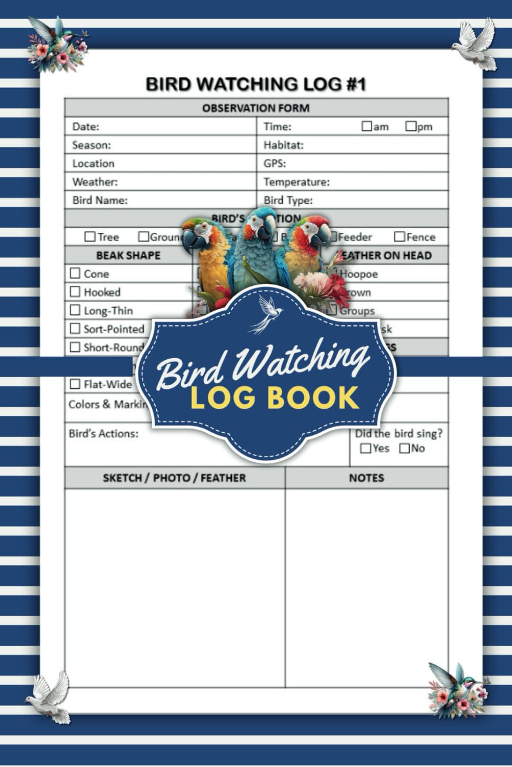 Bird Watching Log Book: A Notebook to Observe and Record Your Birding Adventures , Bird watching Journal for Kids and Adults, Twitchers, and Bird ... Birders , Portable Small Size 6x9