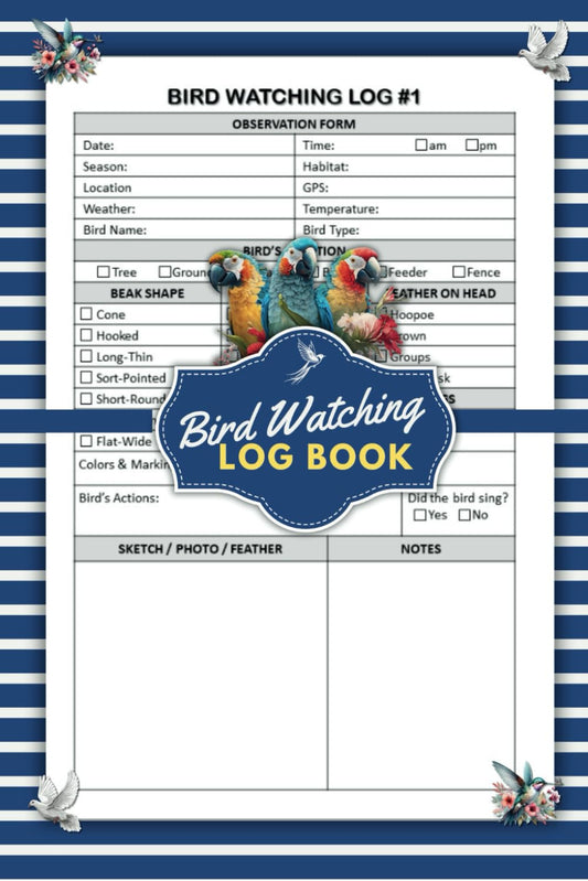 Bird Watching Log Book: A Notebook to Observe and Record Your Birding Adventures , Bird watching Journal for Kids and Adults, Twitchers, and Bird ... Birders , Portable Small Size 6x9