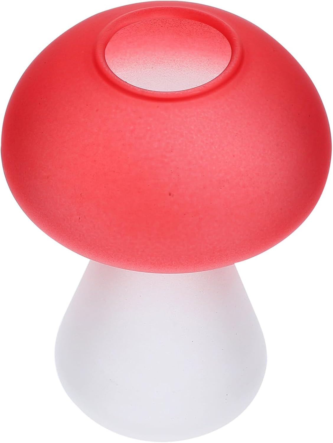 Mushroom Shaped Glass Vase Desktop Hydroponic Flower Pot Red Glass Ter
