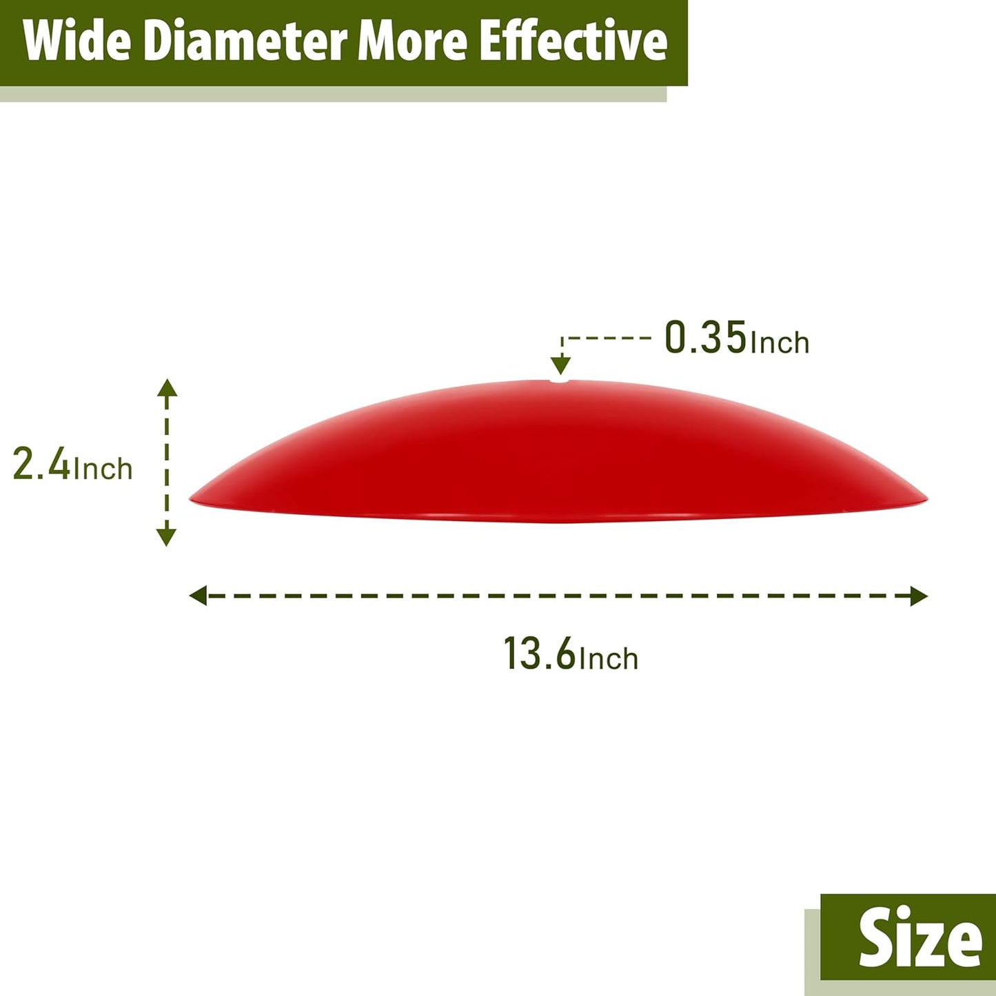 13" Hummingbird Feeder Dome Guard,Bird's Feeder Rain Cover,Squirrel Proof for Bird Feeders Pole, Smart Bird Feeders Umbrella(Bright Red), 1Pack