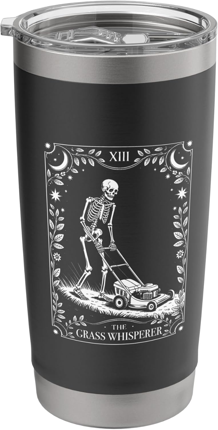 The Grass Whisperer Tarot Card, Lawn Mowing Stainless Steel Insulated Tumbler