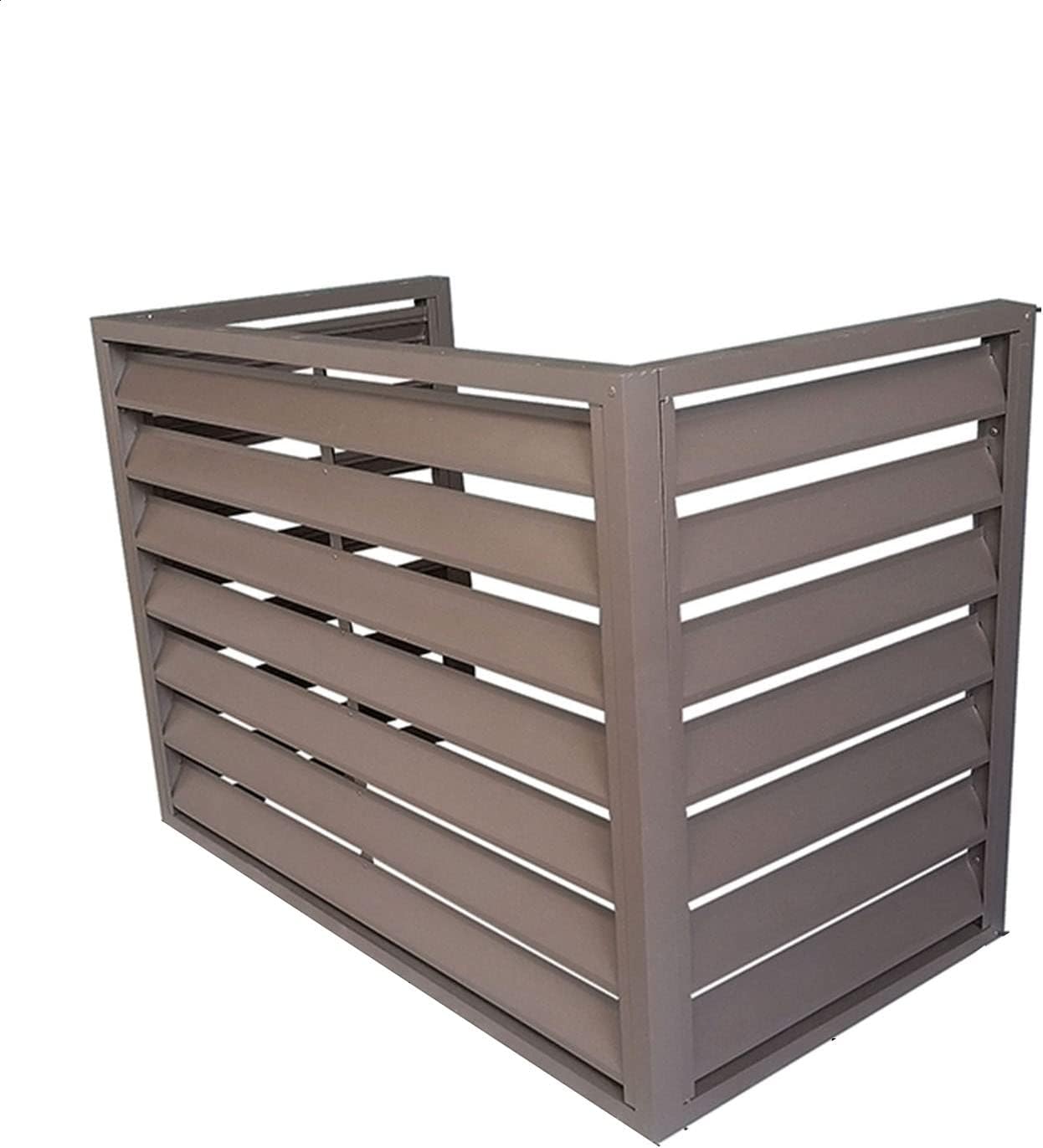 Outdoor AC Unit Aluminum Cover Mini Split Air Conditioner Winter Protection Noise Reduction Plant Stand Shelf Protect Your Unit and Enhance Your Outdoor Space (Brown 100*50*70cm/40*20*28in)