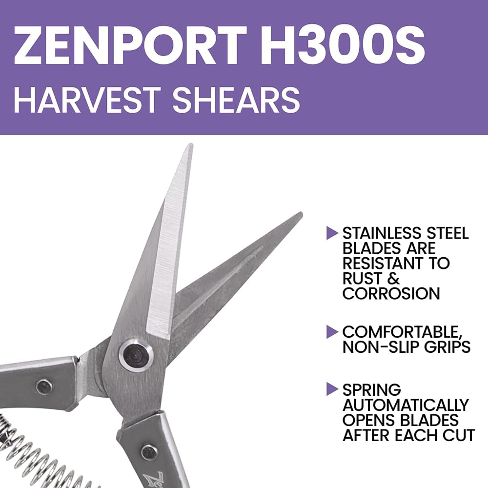 Zenport H300S Harvest Shear, Long Straight Stainless Steel Blade