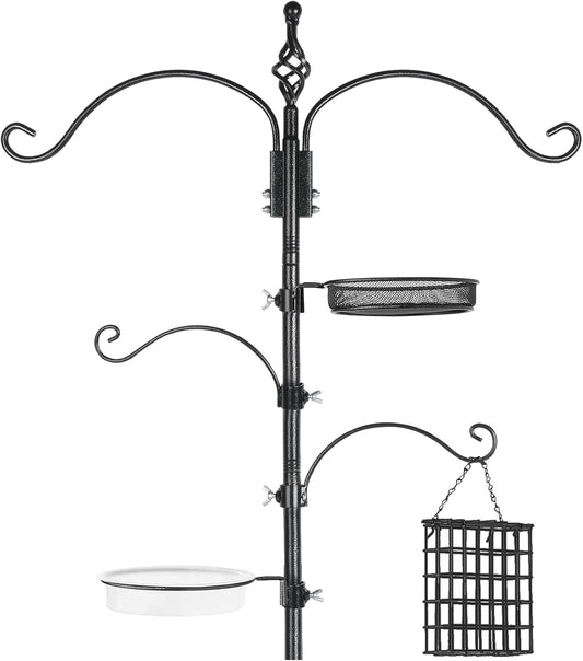 Bird Feeder Pole Wild Bird Feeder Hanging Kit Planter, 83 Inch Bird Fe