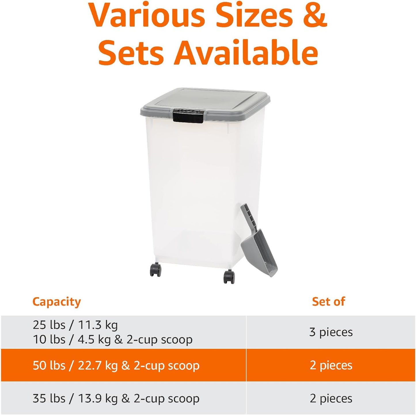 Amazon Basics Airtight Pet Food Storage Container with Scoop, BPA Free