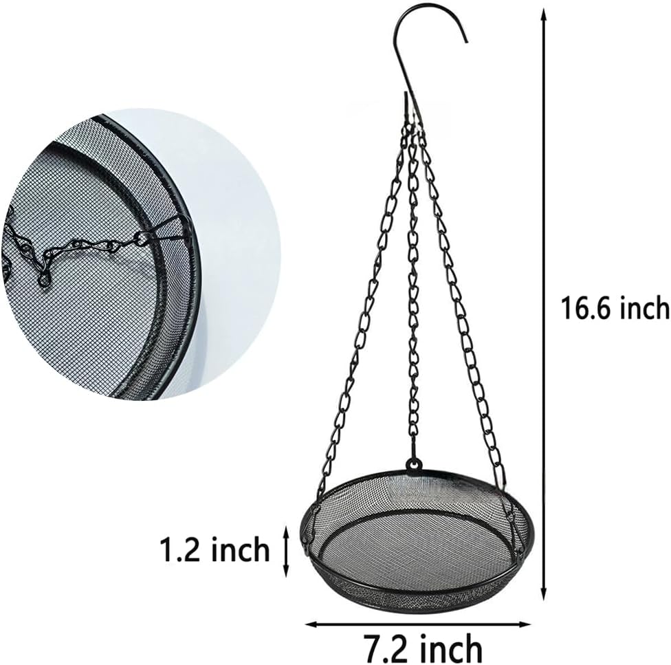 2 Pack Metal Mesh Platform Bird Feeders - Attracts Birds, Hanging for 