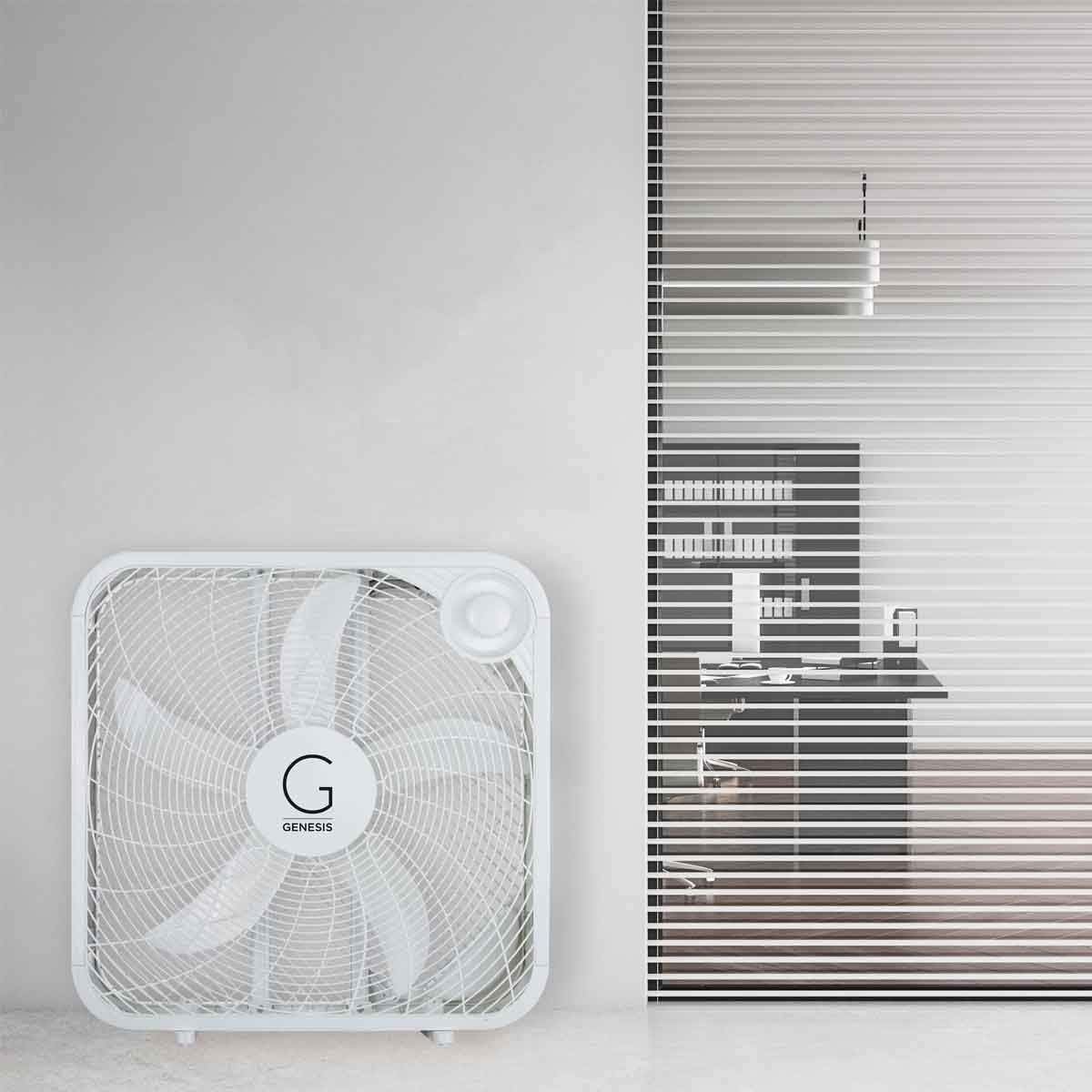 Genesis 20" Box Fan, 3 Settings, Max Cooling Technology, Carry Handle,