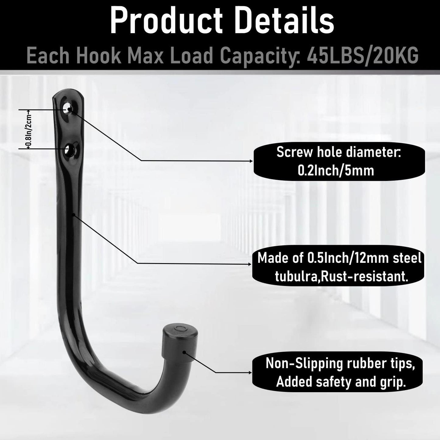 10 Pack Garage Storage Hooks, Heavy Duty Organizer Utility Hook, Wall Mount System Hangers for Ropes, Boots, Shovels, Garden Tools, Bulk Items (5.5Inch x 4.2Inch)