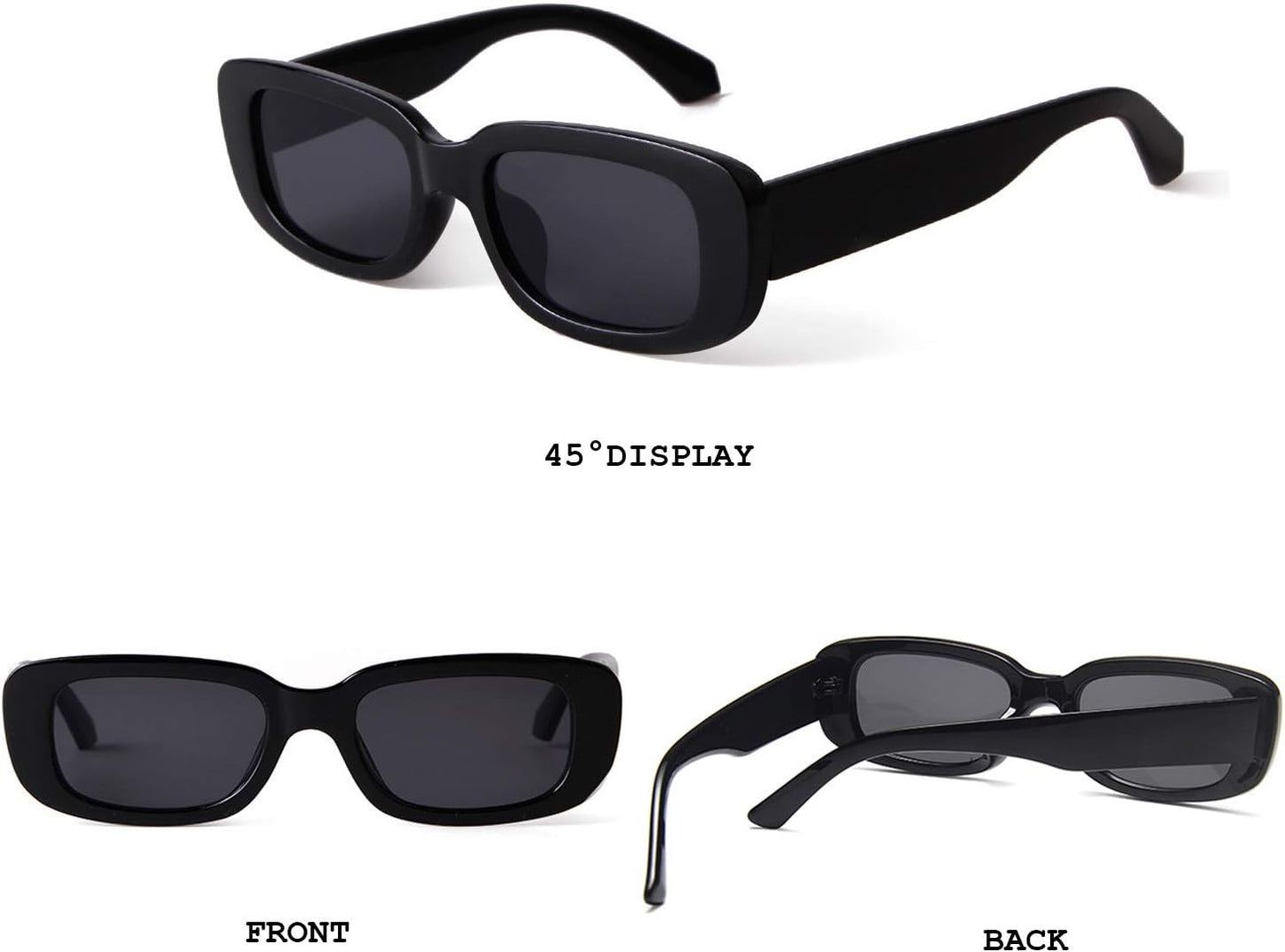 BUTABY Rectangle Sunglasses for Women Retro Driving Glasses 90’s Vinta