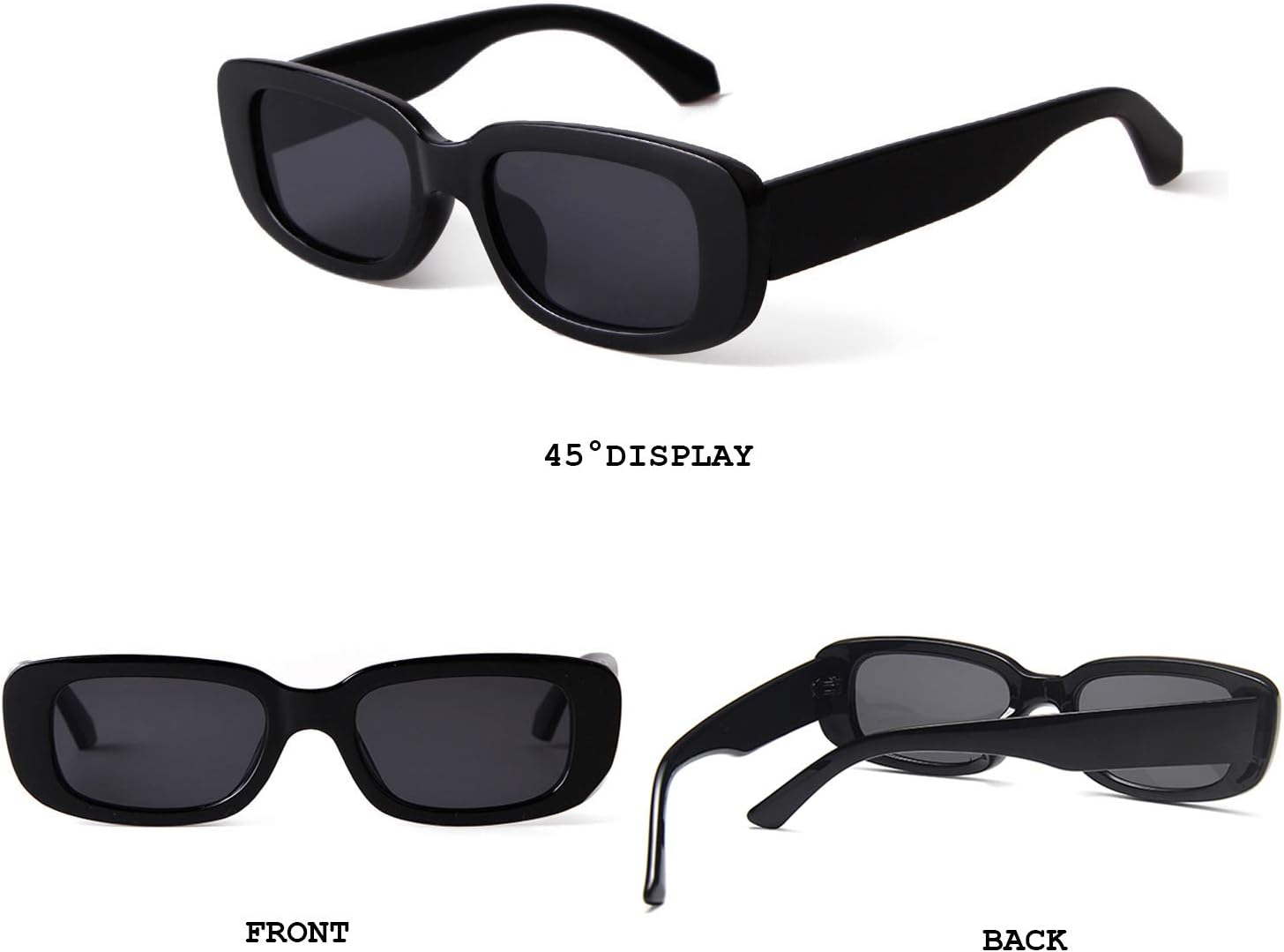 BUTABY Rectangle Sunglasses for Women Retro Driving Glasses 90’s Vinta