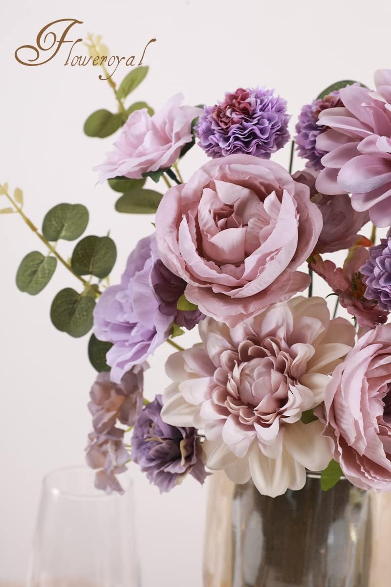 Floweroyal Artificial Flowers Combo Purple Flowers Mix Silk Flowers Da