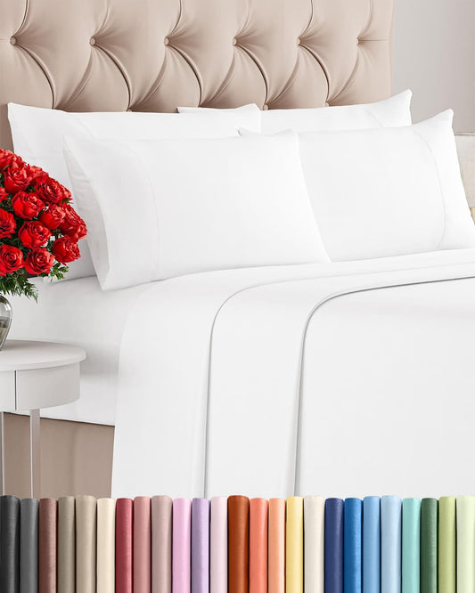 Queen 6 Piece Sheet Set - Comfy Breathable & Cooling - Ultra Soft Hote