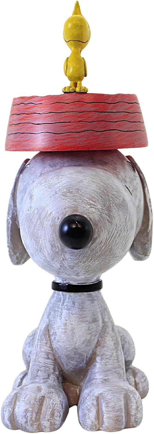 Giftware by Roman Inc, 13."H Peanuts Snoopy Bird Feeder, Garden Decor