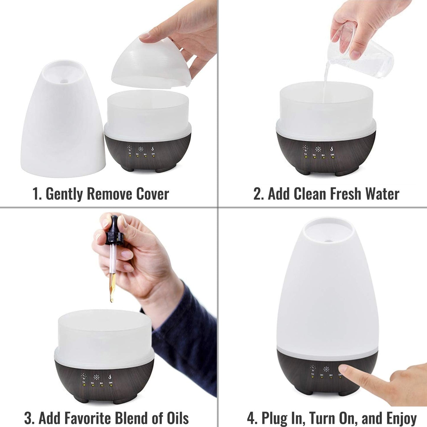 HealthSmart 500ML Essential Oil Diffuser for Large Rooms, Cool Mist Hu