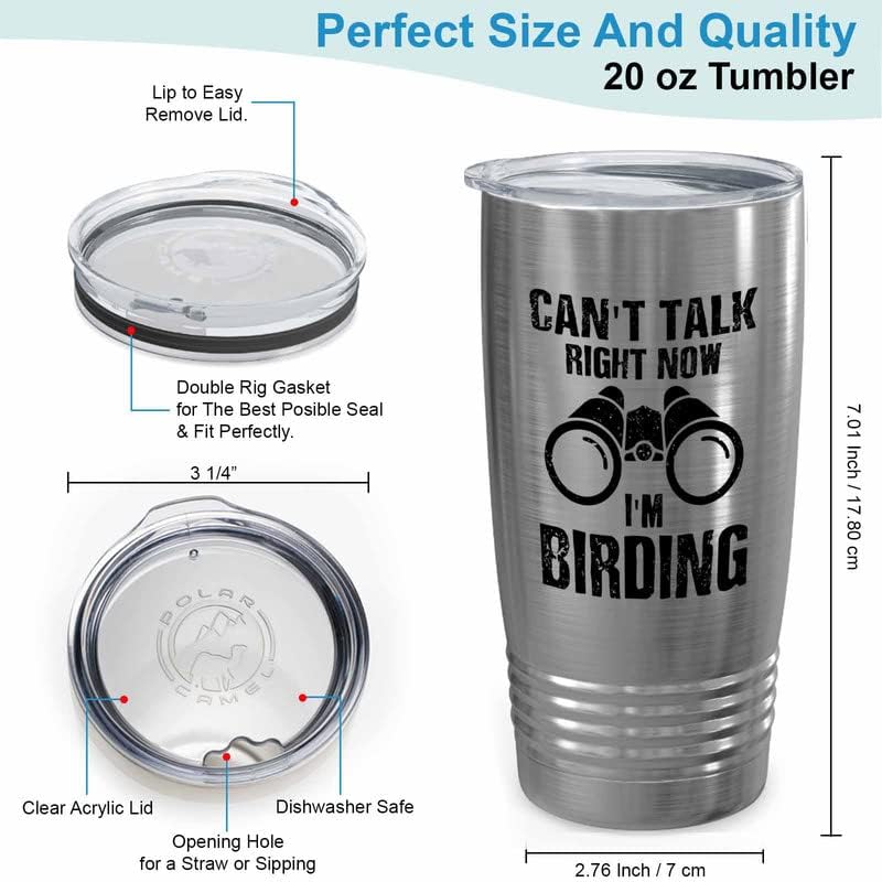 Bird Lover Silver Edition Viking Tumbler 20oz - Can't Talk Right Now -