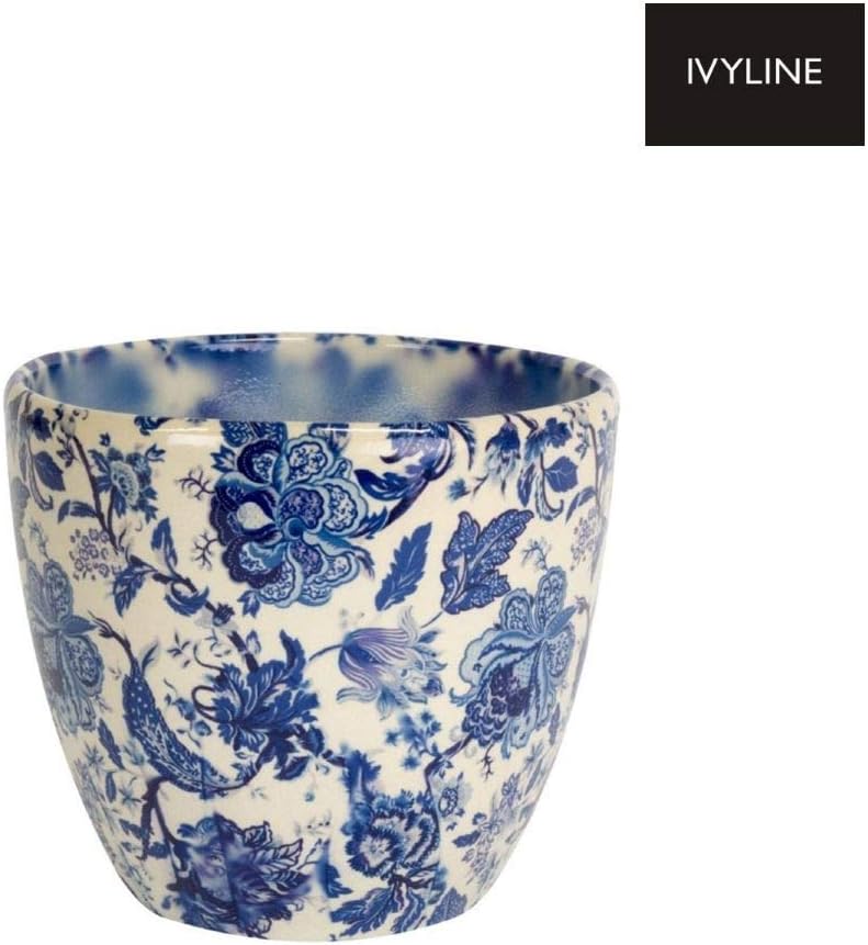 Ivyline Monza D13Cm Vintage Flower Pot, Blue, One Size