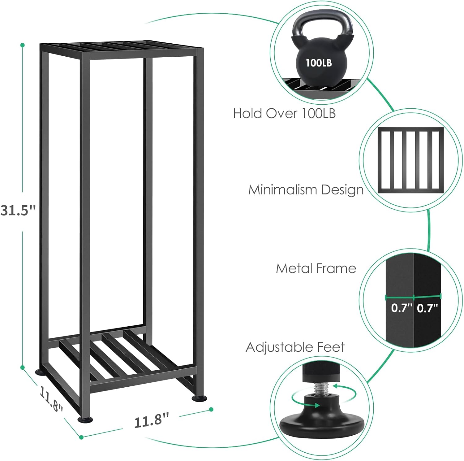Plant Stand Indoor Outdoor, Wrought Iron Plant Stands 2 Tier Heavy Dut