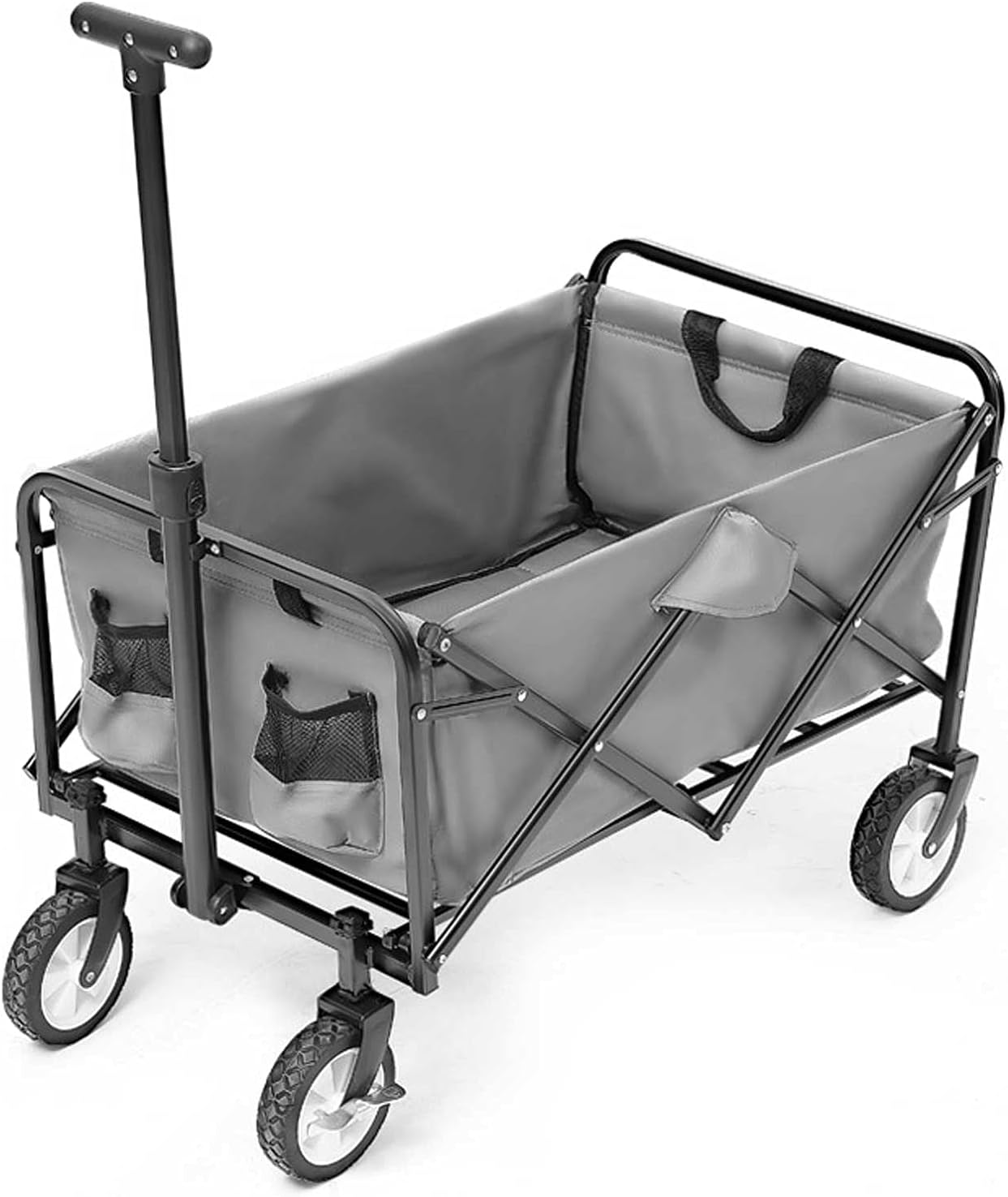 Heavy-Duty Outdoor Camping Folding Shopping Cart Portable Folding Utility Trailer 100l Large Capacity Wide Wheel Wagons Suitable for Shopping Picnics Beaches