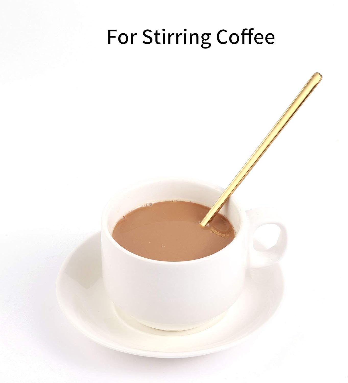 4 PCS 6.7 Inches Coffee/ Tea Spoons Long Handle, Gold, Ice Tea, Espres