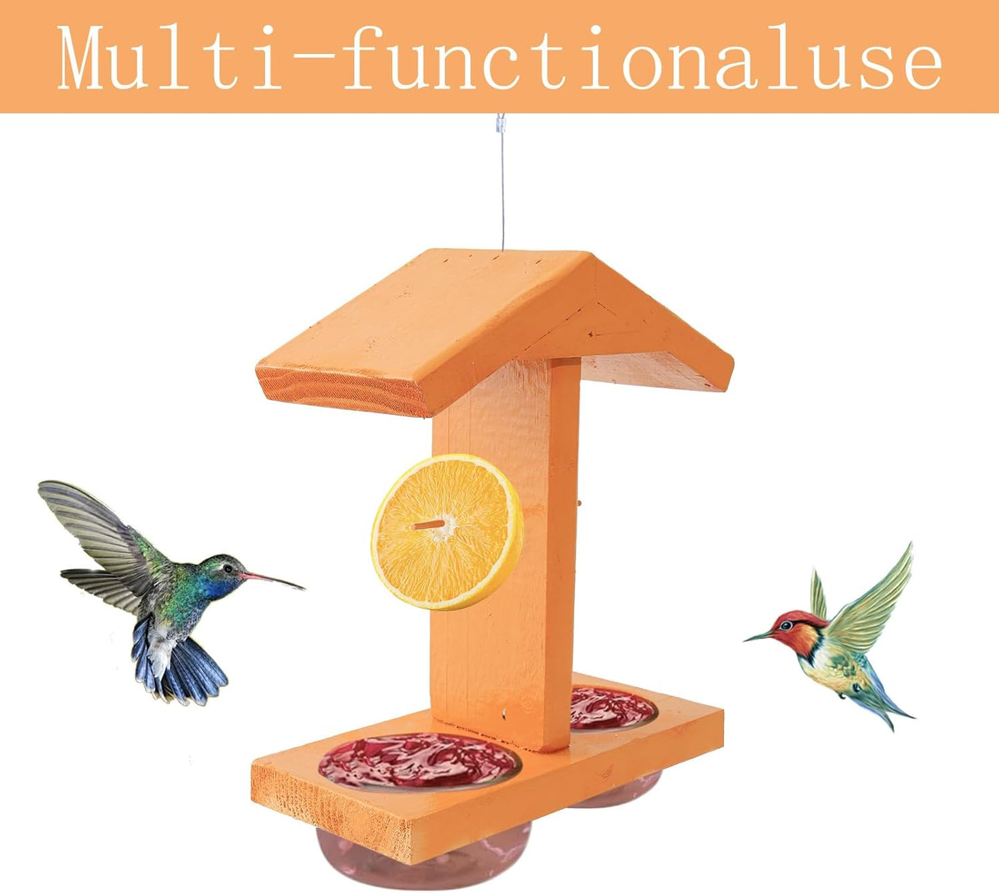 Outdoor Hanging Bird Feeders Two Removable Food Container Materials Wildlife Garden for Bird Watching Weatherproof Hanging Bird Feeders