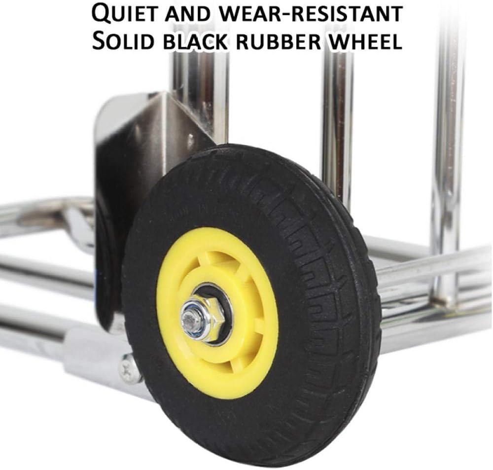 Steel Foldable Folding Trolley with Anti Puncture Solid Wheel and 150 