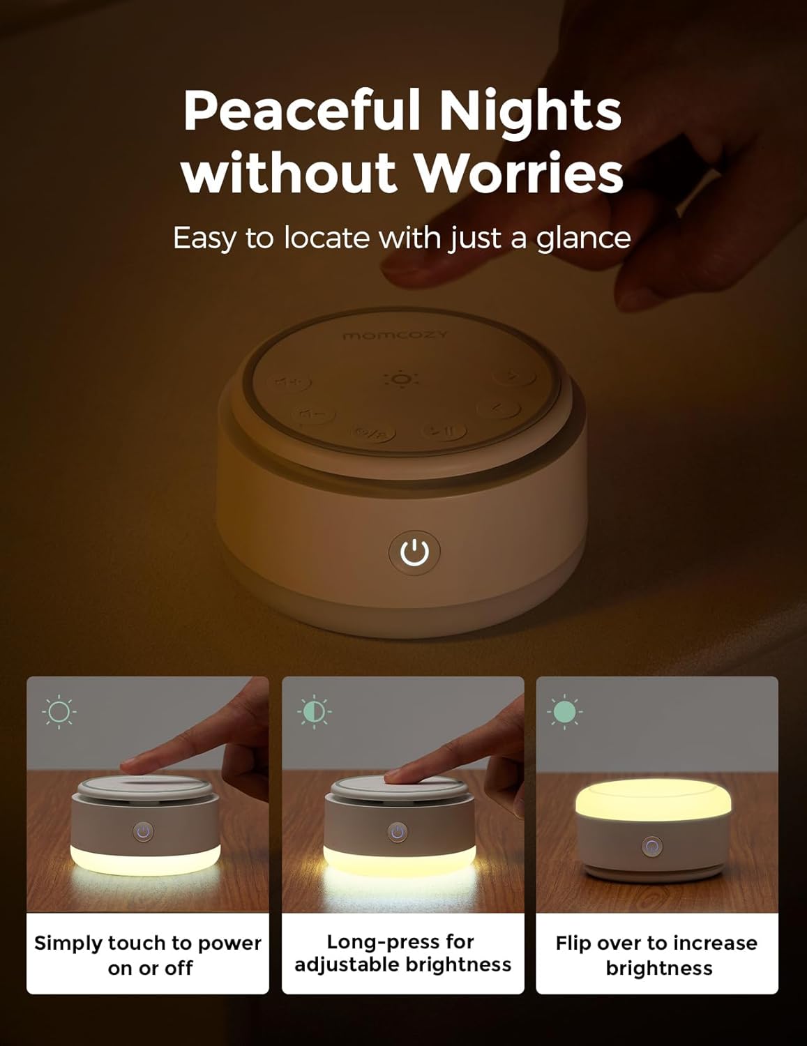 Momcozy Sound Machine for Baby-20 Soothing Sounds & Touch Warm Light P