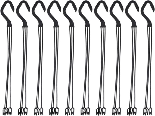 Lurrose 10Pcs Plastic Hanging Basket Hooks Hanging Planter Holder Flower Pot Hangers for Outside and Indoor Small Flower Pots, Black
