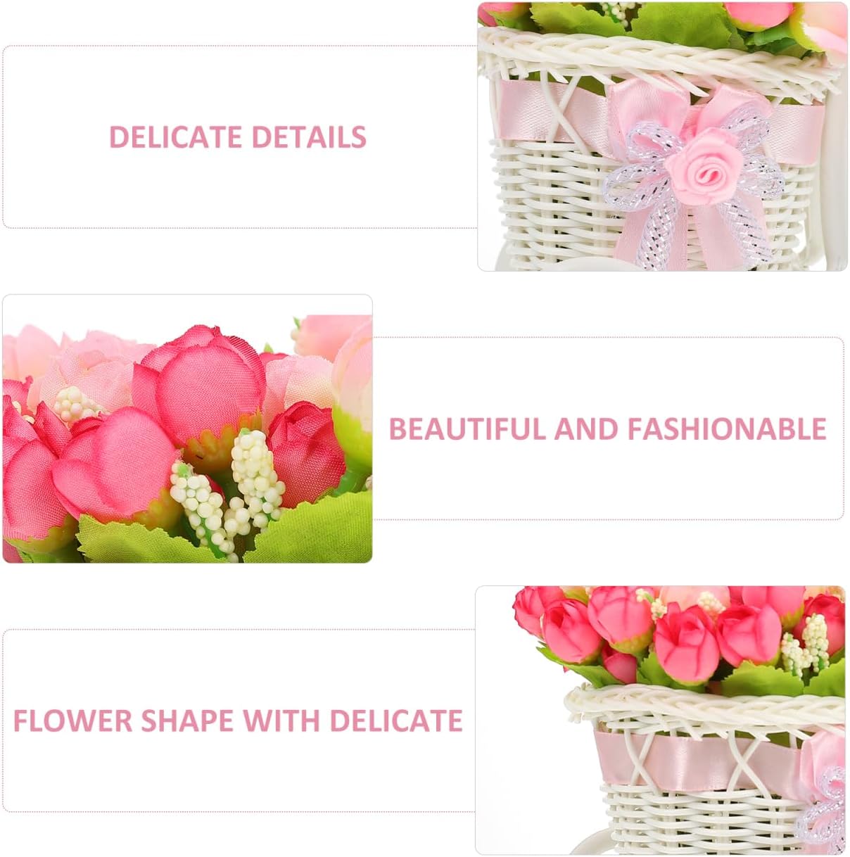 Bicycle Planter Stand 10.2 Inch Outdoor Bike Flower Holder Valentine's Day Flower Stand Decorative Plant Display for Patio Lawn Garden