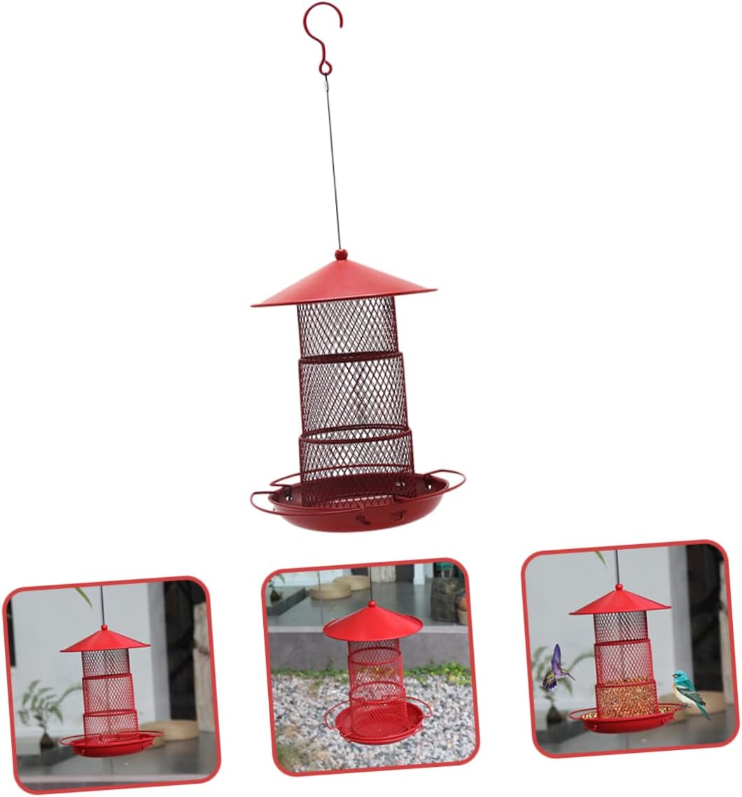 Milisten Metal Three Outdoor Hanging Wild Bird Feeder for Various Bird