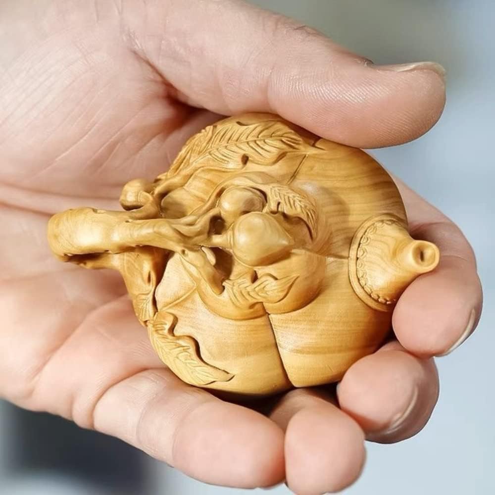 XIALON 7cm Huangyangwood Longevity Pot Solidwood Hanging Hands Playing