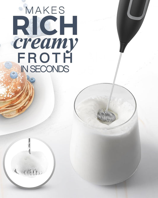 Milk Frother Handheld Battery, Electric Foam Maker Frother Wand, Drink