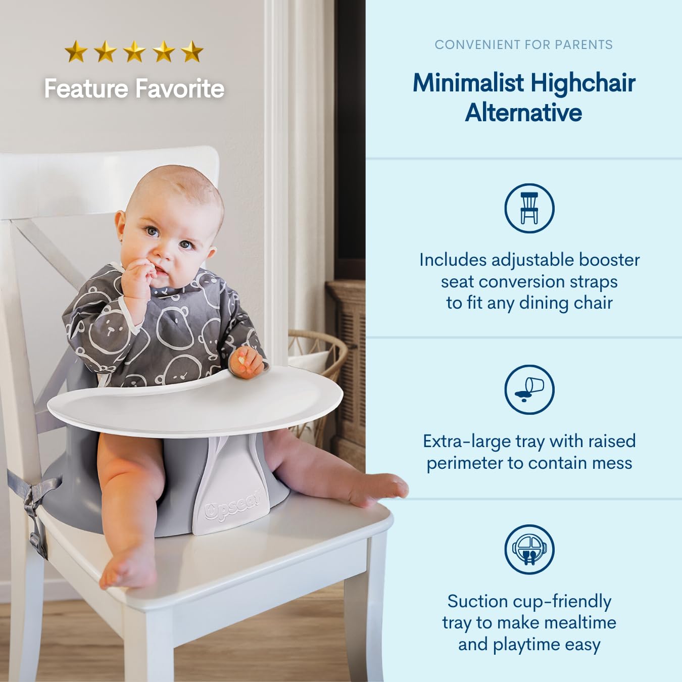 Upseat – The Original Ergonomic Baby Floor & Booster Seat with Tray, D