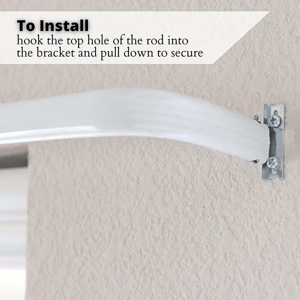 Heavy Duty Single Rod,Lock Seam Curtain Rod 28 to 48-Inch Adjustable W