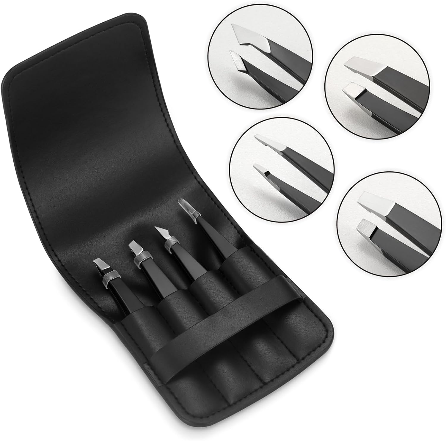 Pefei Tweezers Set - Professional Stainless Steel Tweezers for Eyebrow