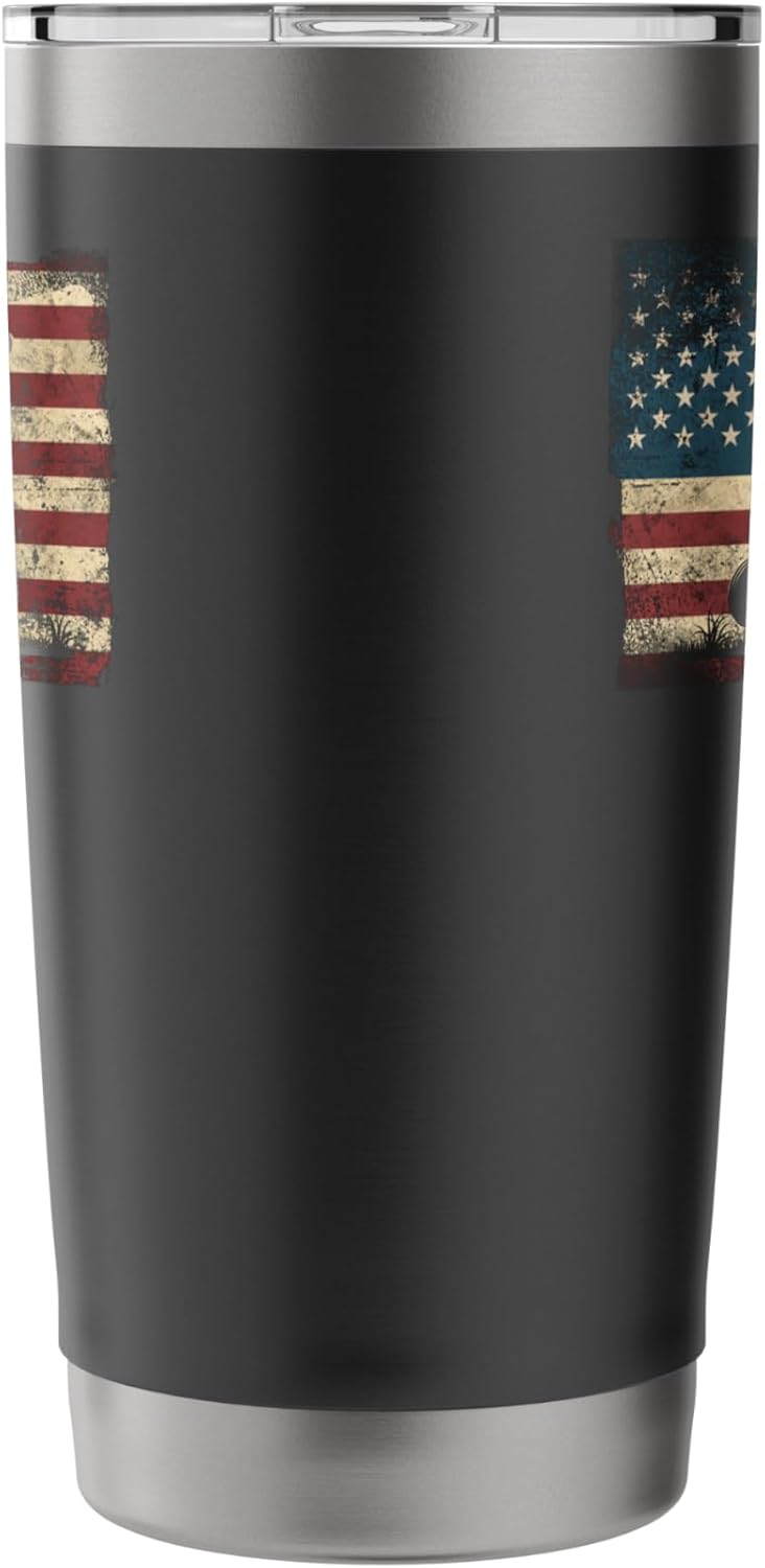 Lawn Mower Mowing Dad Father Landscaper Usa American Flag Stainless Steel Insulated Tumbler