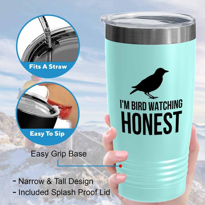 Birding Teal Edition Viking Tumbler 20oz - I'm bird watching - Bird Fe