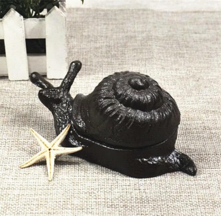 EatingBiting Snail Shape Cast Iron Hider Home Garden Statues Ornament 