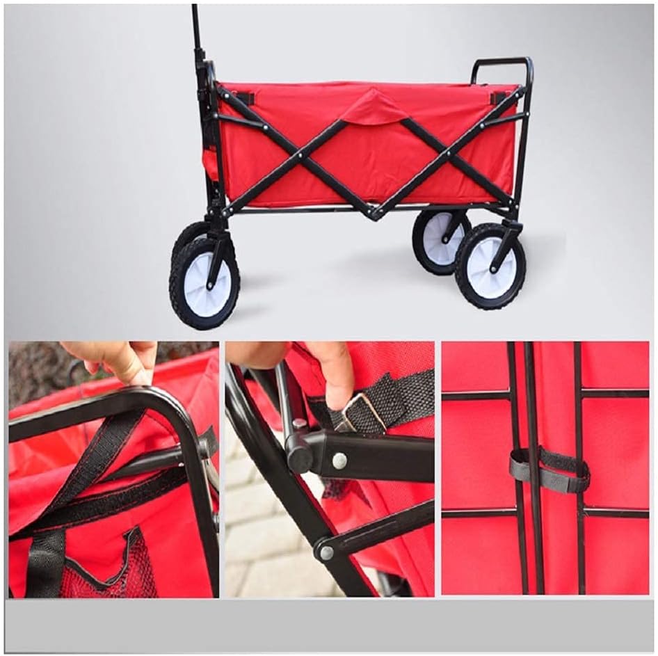 Shoppicart 4 Wheels Outdoor Camp Cart Fold Portable Shoppicart Baby Carriage with Grocery Cart/8/a