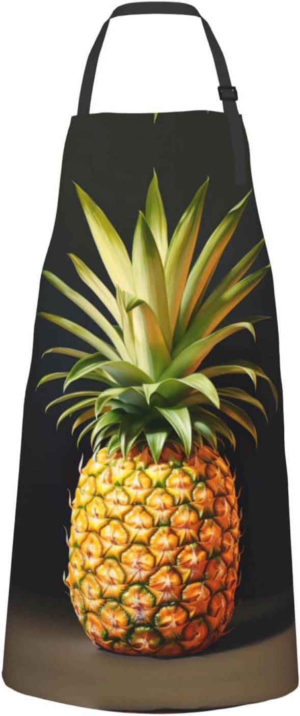 pineapple Painting print Waterproof chef's apron with pocket apron for kitchen cooking baking barbecue and gardening
