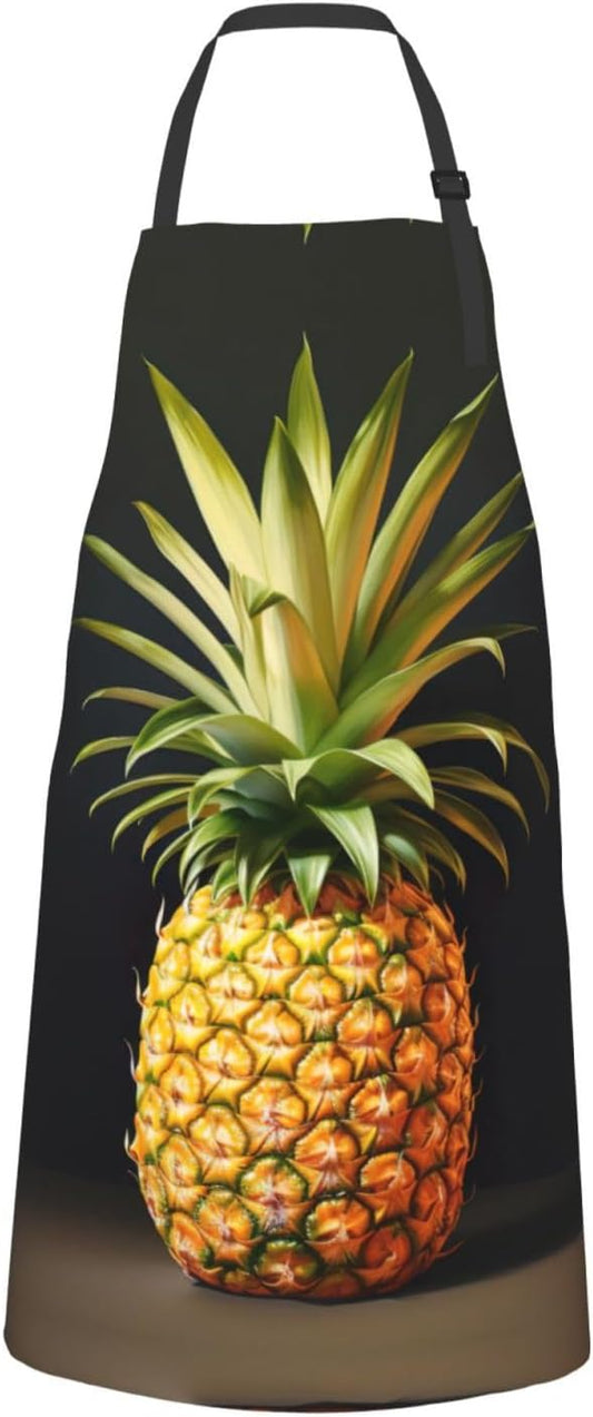 pineapple Painting print Waterproof chef's apron with pocket apron for kitchen cooking baking barbecue and gardening