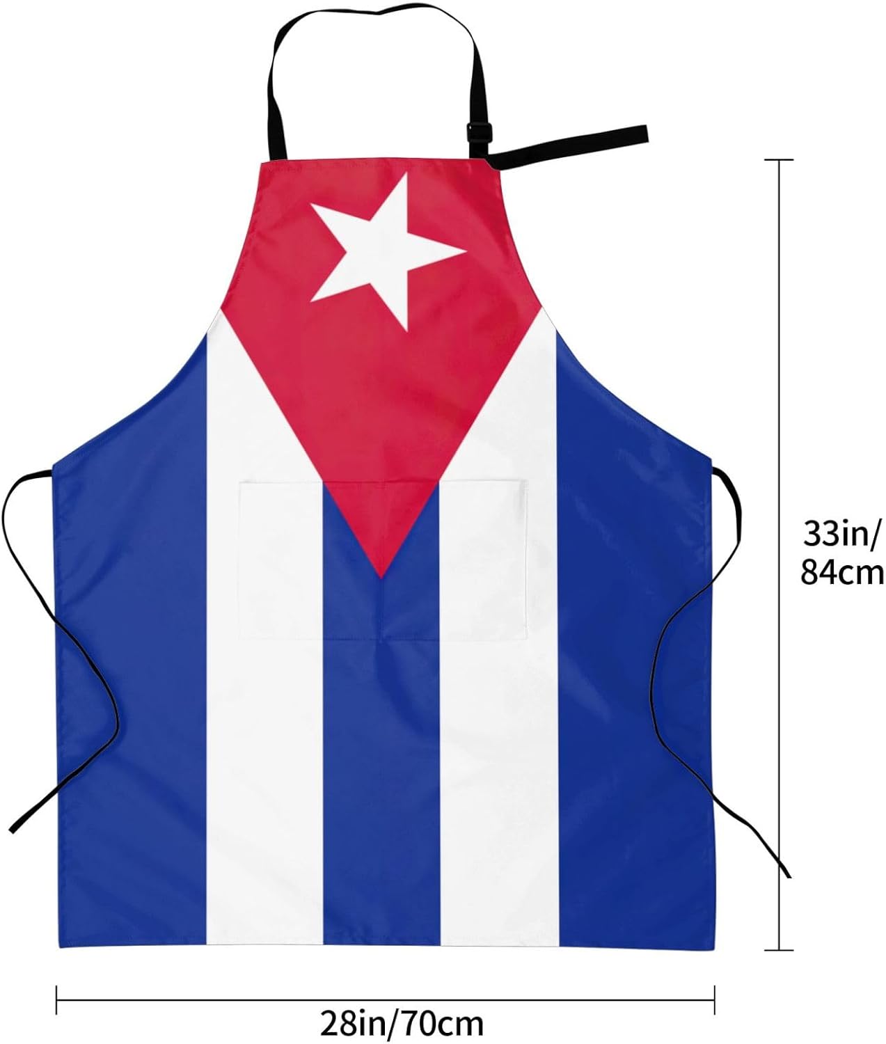 Cuban flag print Waterproof chef's apron with pocket apron for kitchen cooking baking barbecue and gardening