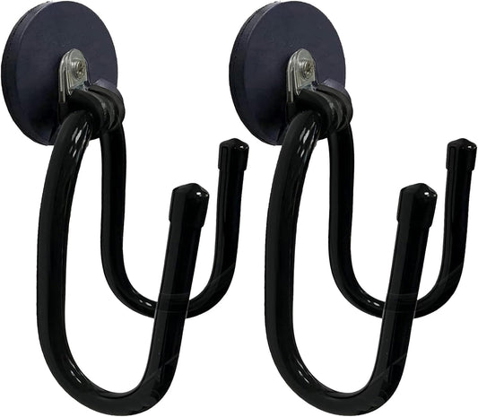 2 Pack Garage Magnetic Hooks Heavy Duty, Utility Magnet Storage Hooks,Garage Hanger&Organizer for Organizing Power Tools,Rake,Ropes,Pool Skimmer Net,Garden Tools,Pool Tools and More Equipment