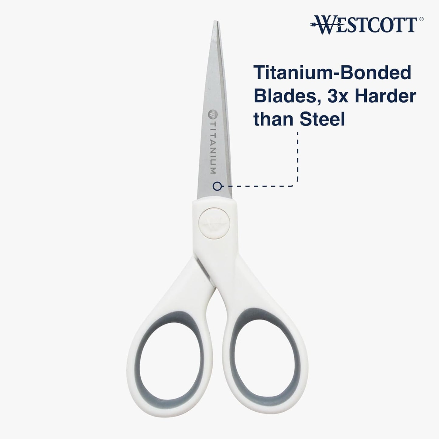Westcott 5-Inch Micro-Tip Fabric Scissors with Titanium-Bonded Blades 