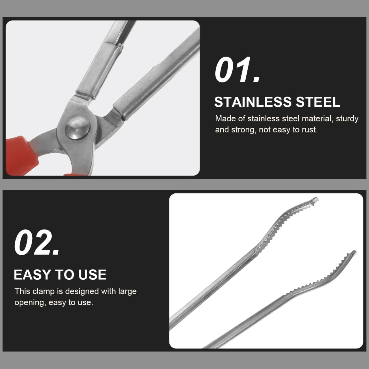 Serrated Clamping Tool 20.87 Inch Long Heavy-Duty Crab Clip Non-Slip Trash Tong for Outdoor Garden Lawn Cleaning and Cooking