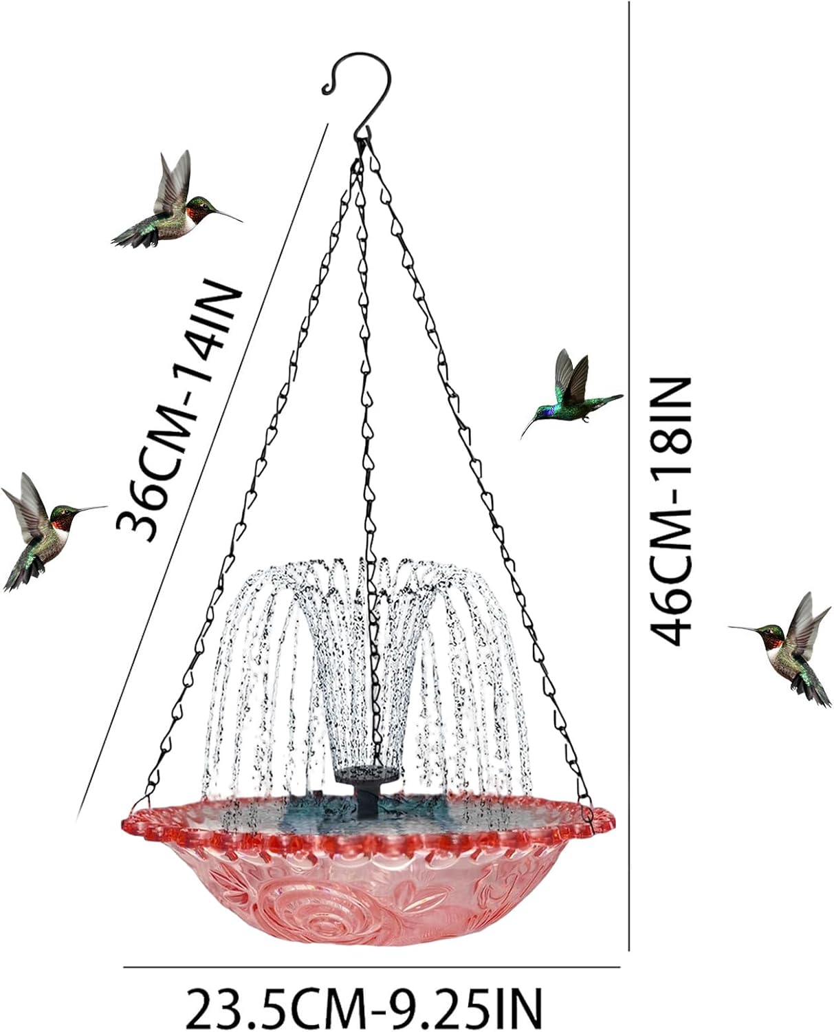 Decorative Garden Fountain - Artistic Bird Feeder | Sunlight Capturing Basin for Parakeets, Charming Courtyard Bowl for Hummingbirds, Elegant Patio Stand for Parrots, Durable Balcony Accessory
