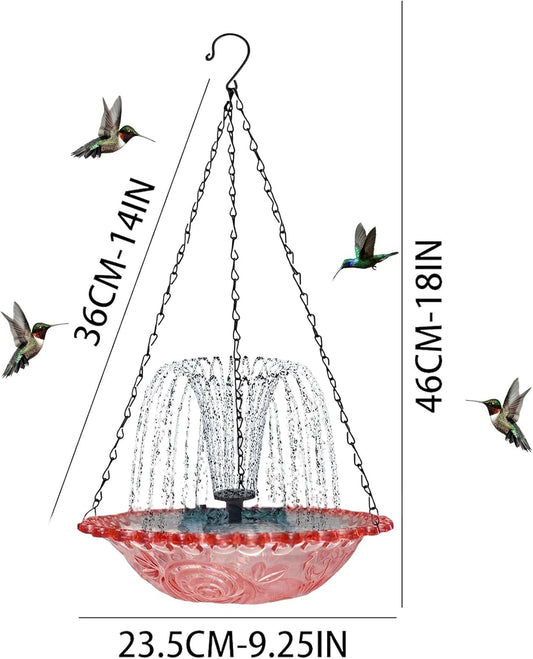 Decorative Garden Fountain - Artistic Bird Feeder | Sunlight Capturing Basin for Parakeets, Charming Courtyard Bowl for Hummingbirds, Elegant Patio Stand for Parrots, Durable Balcony Accessory