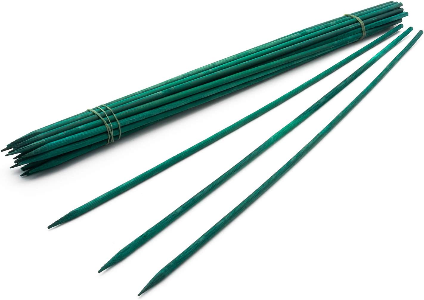 Royal Imports Green Wood Plant Stake, Bamboo Floral Gardening Sturdy Support Picks, Wooden Sign Posting Potted Garden Orchid Sticks (12 Inch - 25 Pcs)