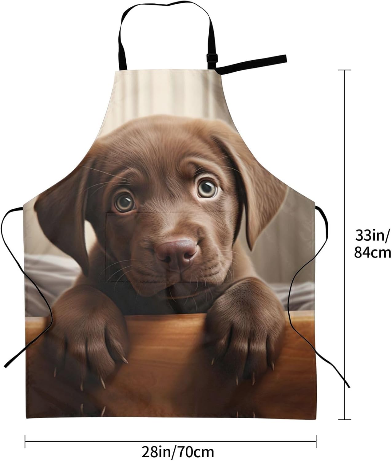 cute Labrador Dog 1 print Waterproof chef's apron with pocket apron for kitchen cooking baking barbecue and gardening
